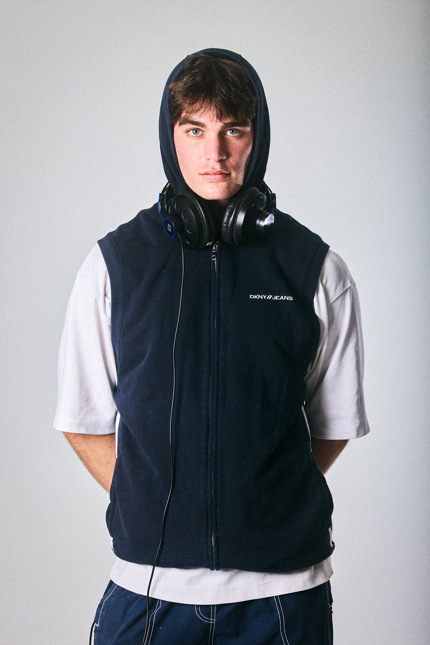 DKNY JEANS Zip Vest – Midnight Navy
