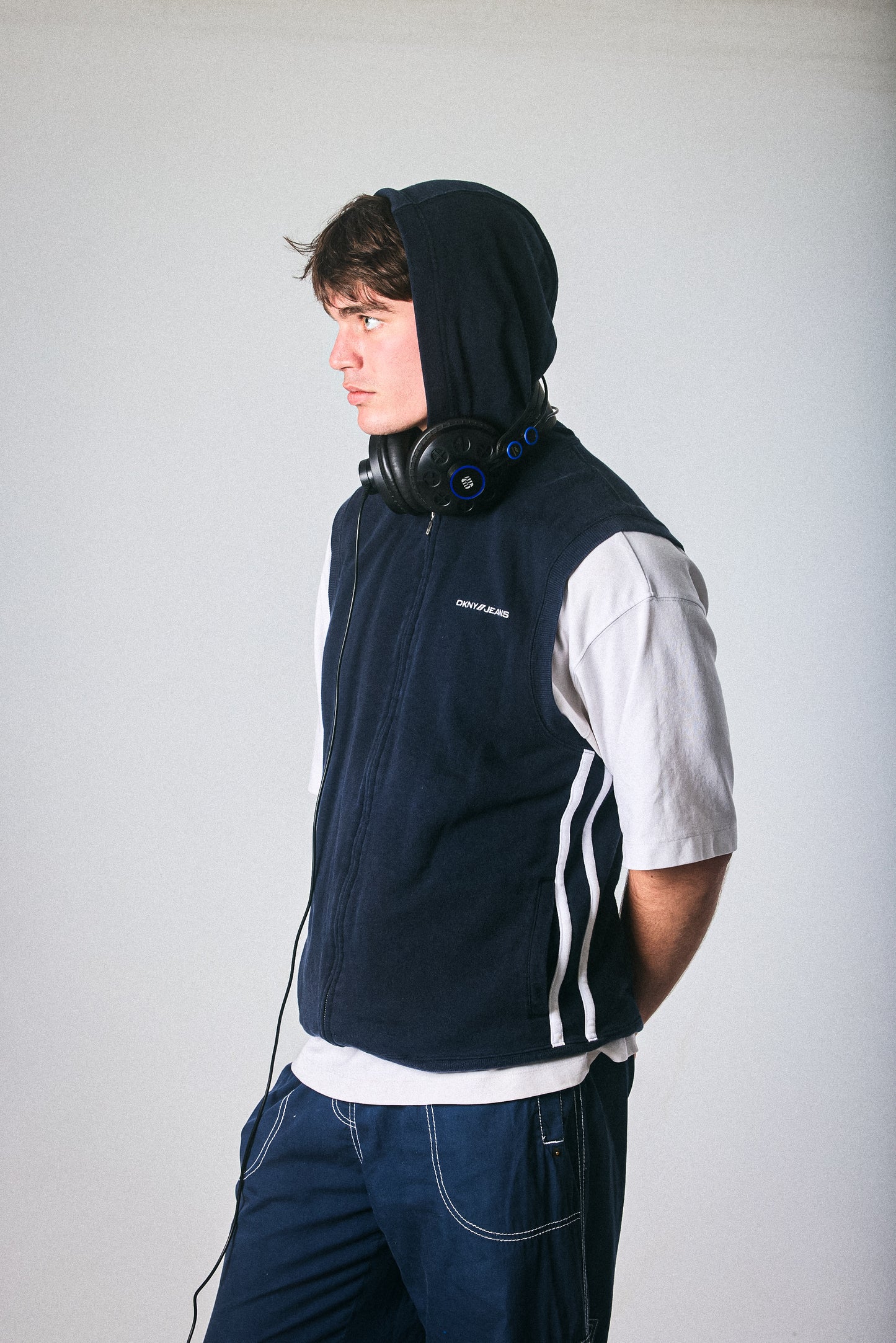 DKNY JEANS Zip Vest – Midnight Navy