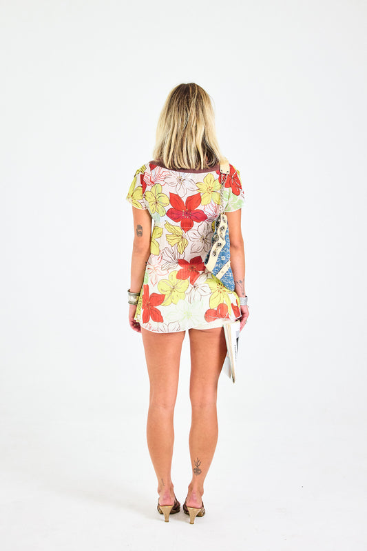 Vintage Hang Ten Floral Sheer Top