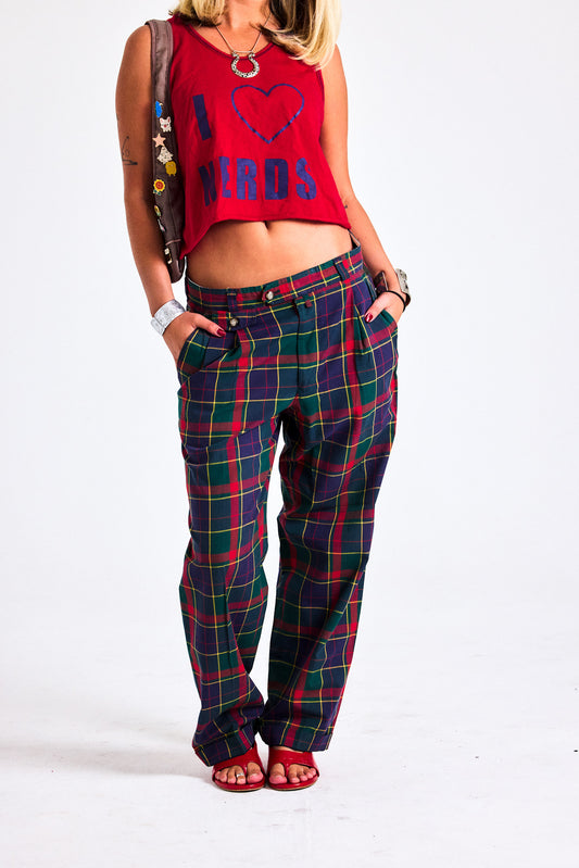Vintage Tartan Plaid Trousers
