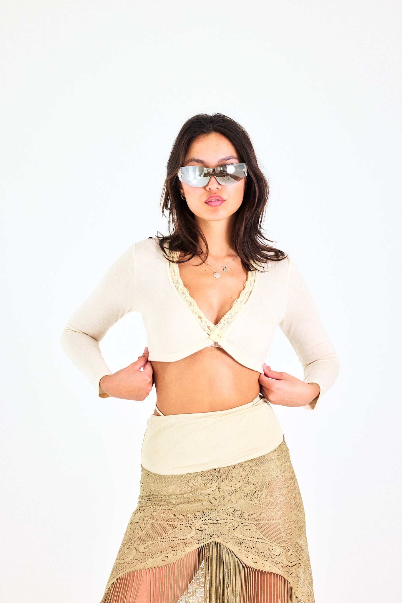 Golden Lace Fringe Skirt