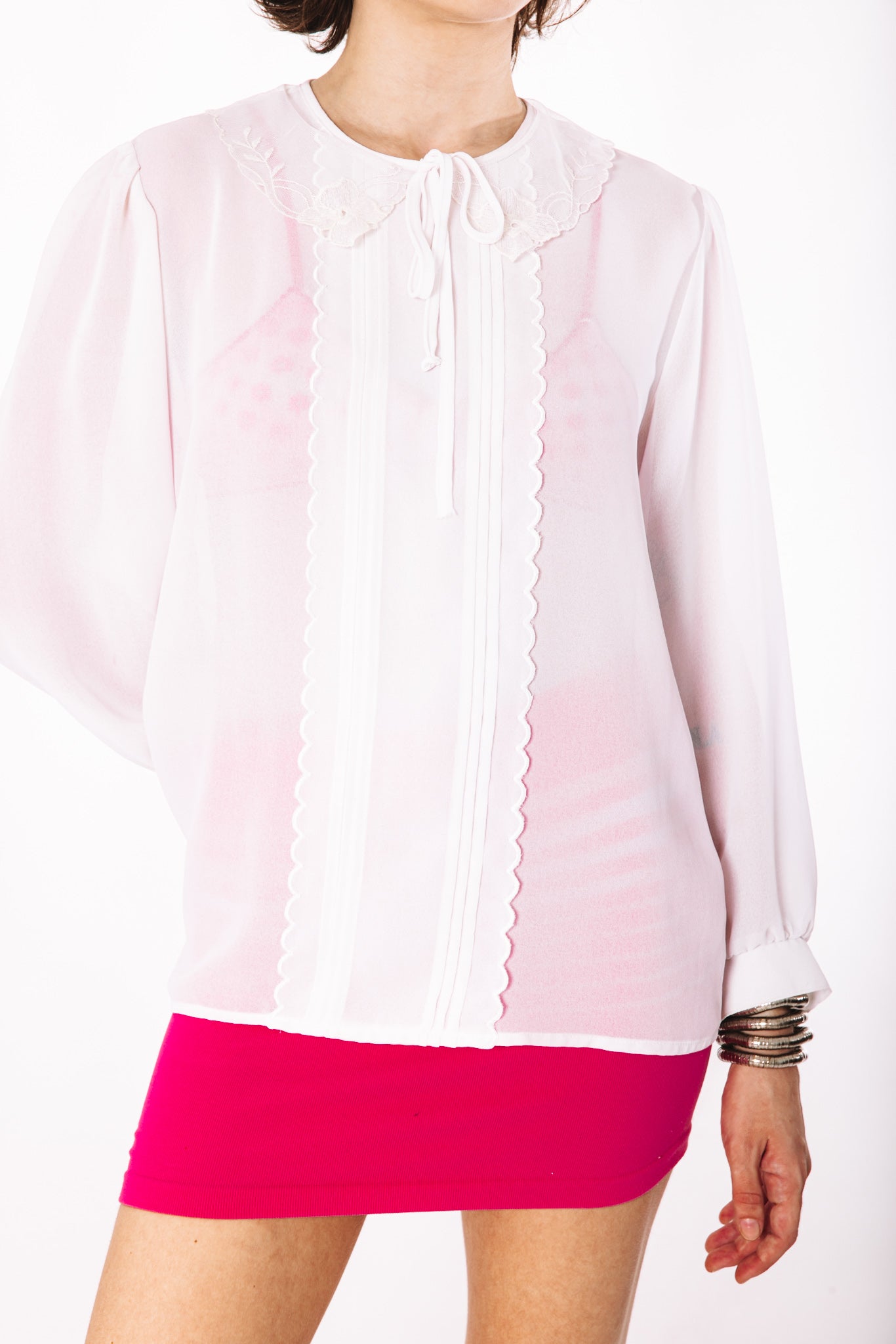 White vintage sheer blouse