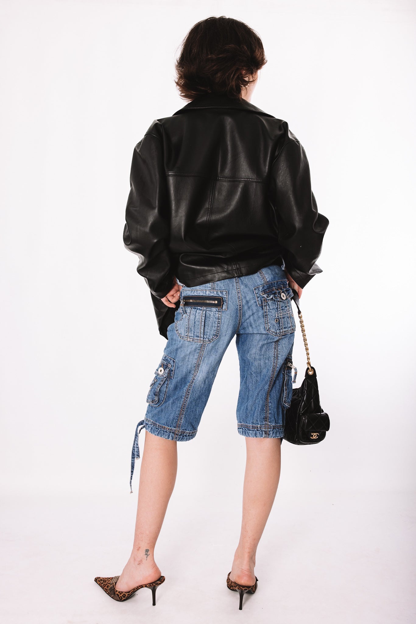 Y2K denim cargo bermudas