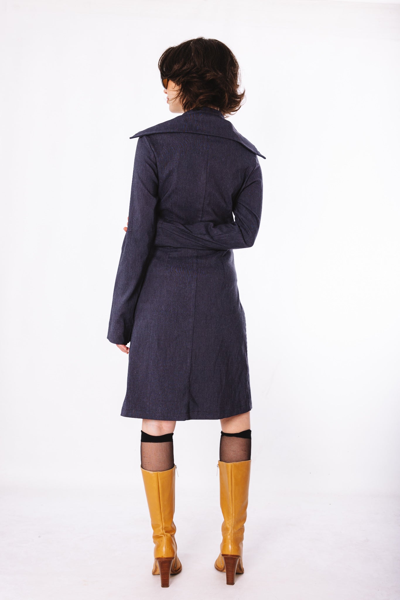 Vintage dark denim trench dress