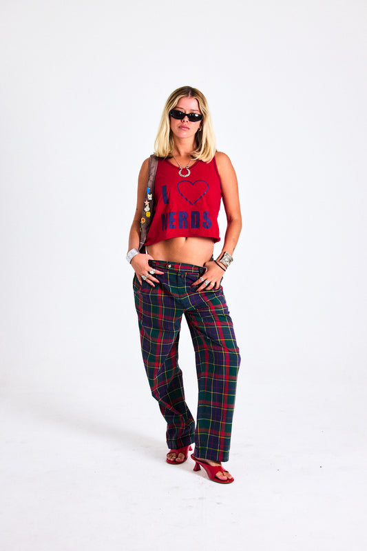 Vintage Tartan Plaid Trousers