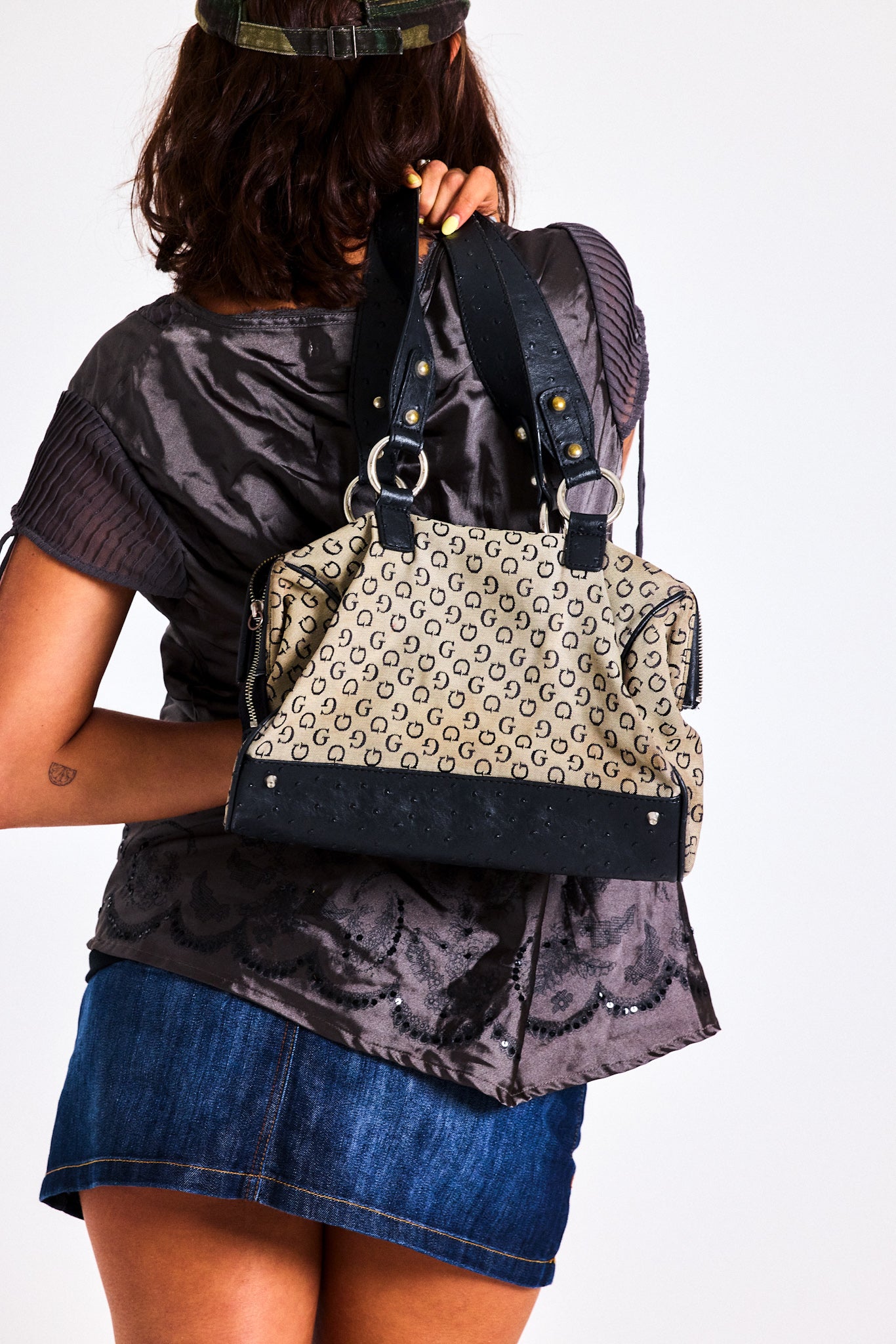 Vintage Guess Monogram Shoulder Bag