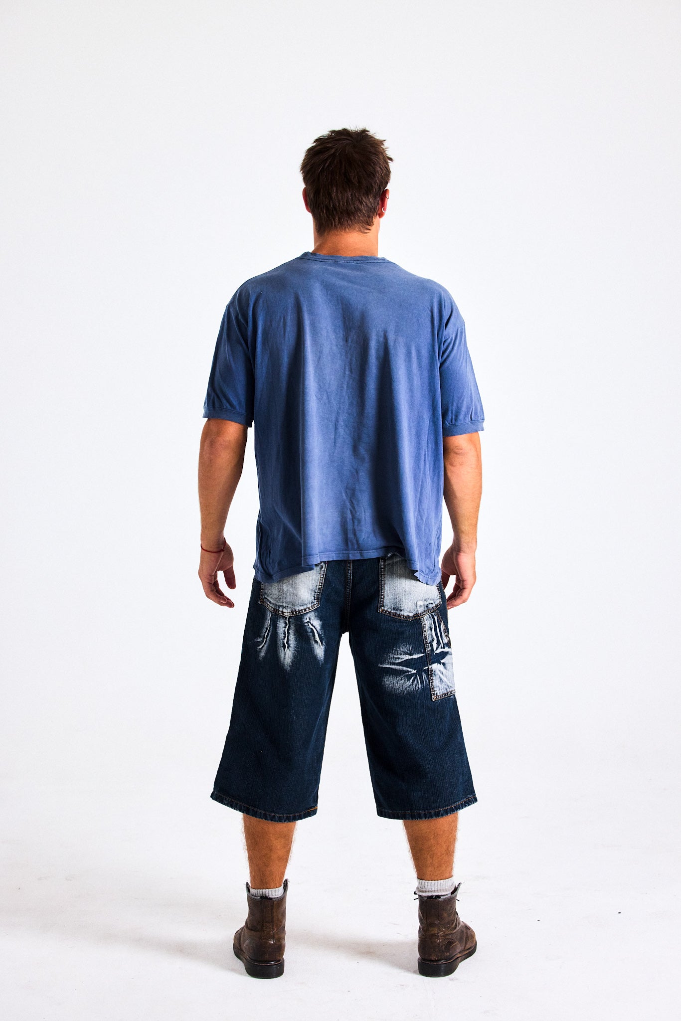 Vintage Caterpillar Washed Blue Logo Tee