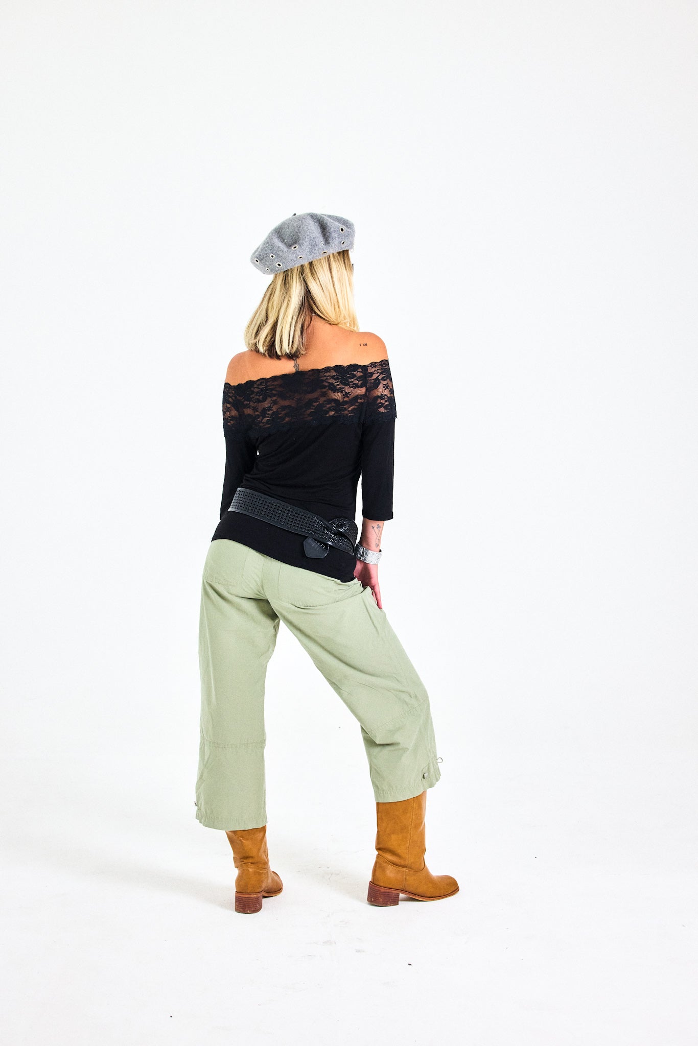 Black Lace Bardot Top