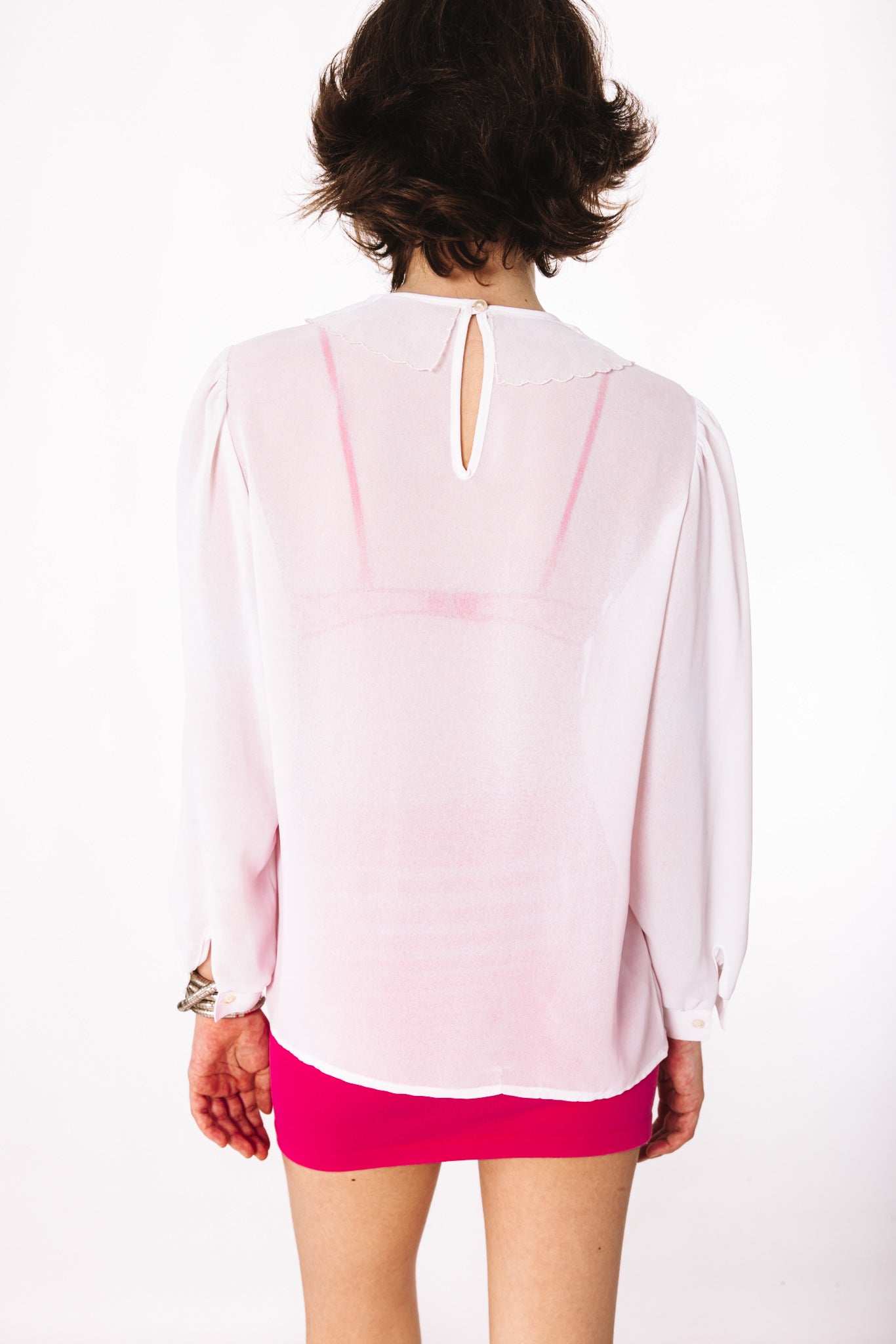 White vintage sheer blouse