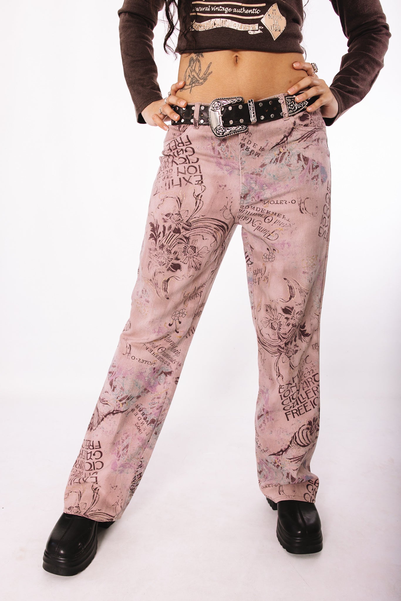Vintage printed jeans