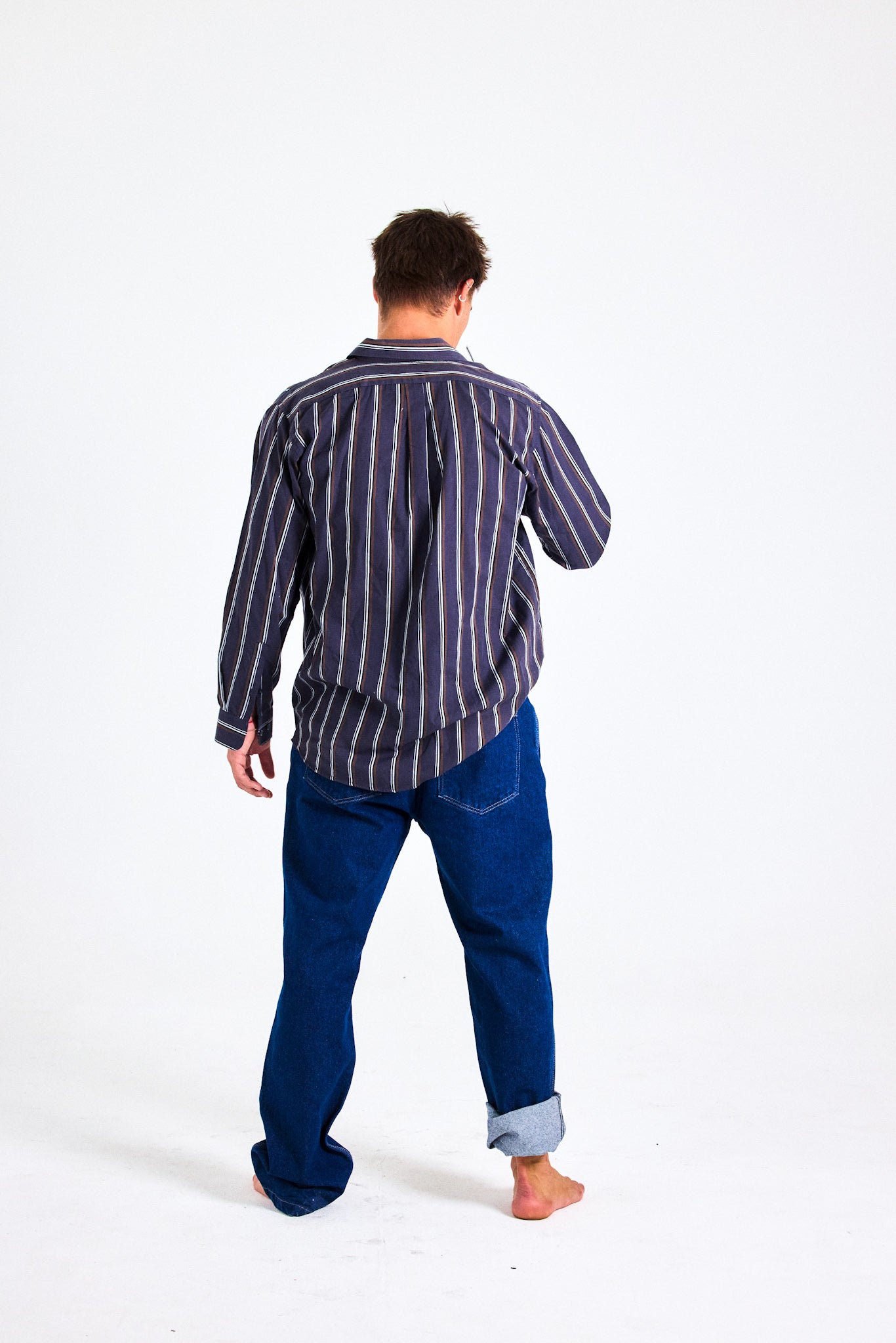 Vintage Striped Button-Up Shirt