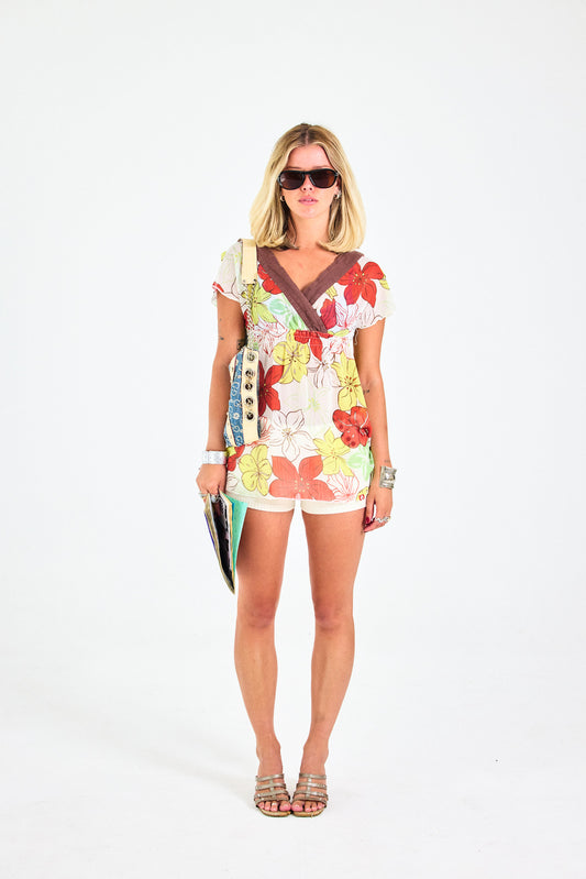 Vintage Hang Ten Floral Sheer Top