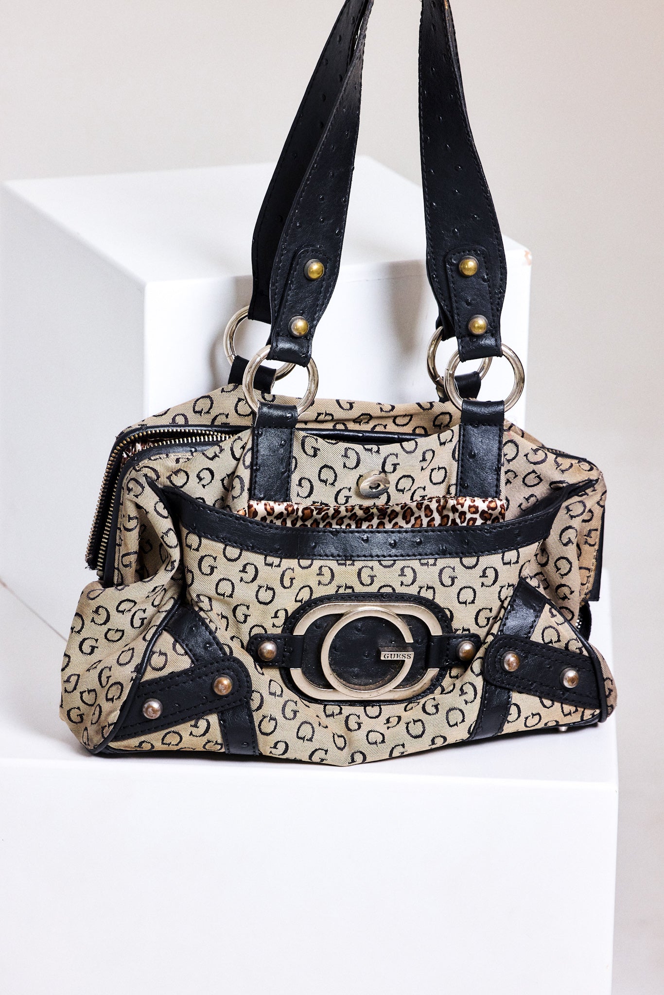 Vintage Guess Monogram Shoulder Bag