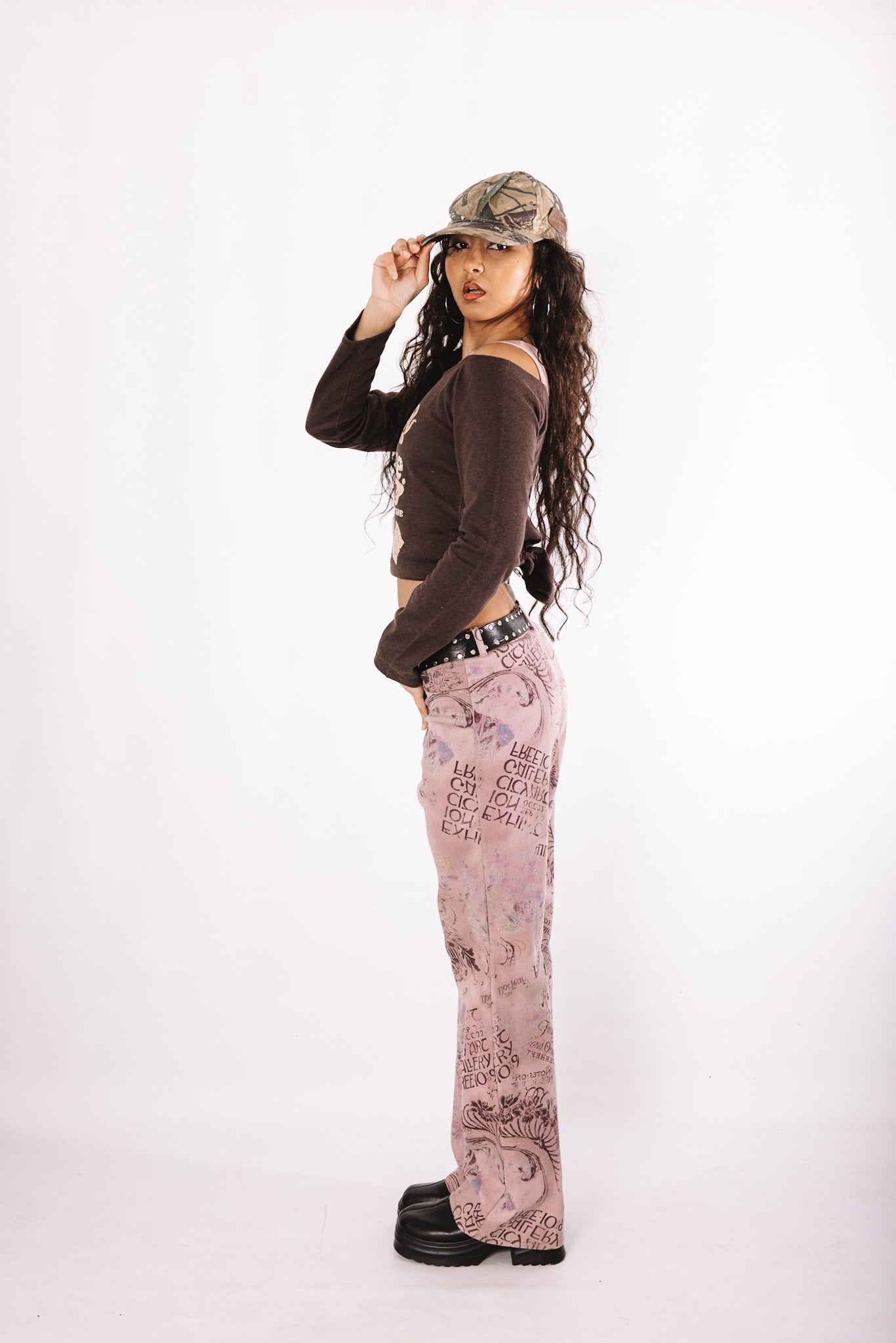Vintage printed jeans